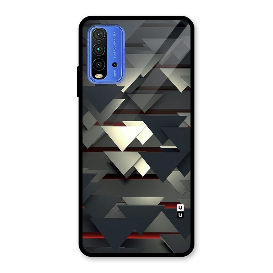 Classic Triangles Design Glass Back Case for Redmi 9 Power