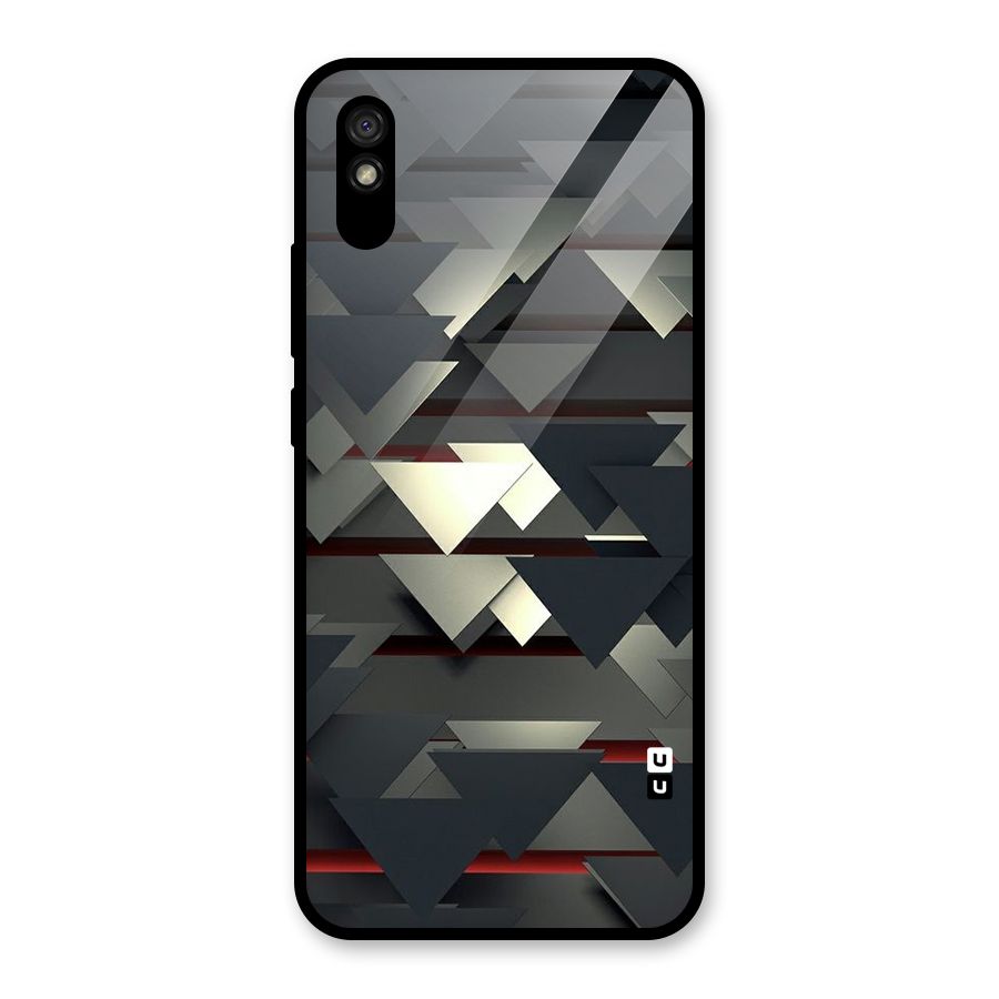 Classic Triangles Design Glass Back Case for Redmi 9i