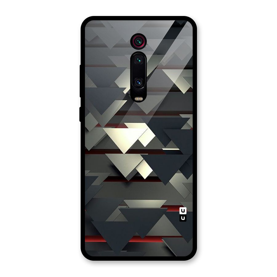 Classic Triangles Design Glass Back Case for Redmi K20 Pro