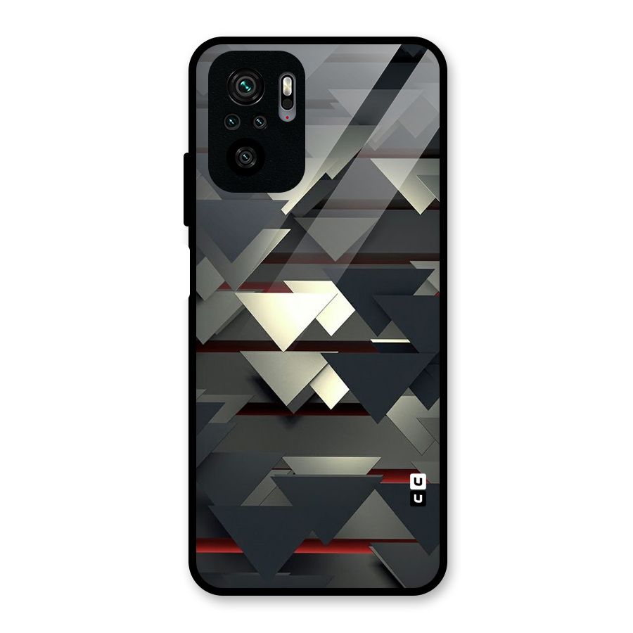 Classic Triangles Design Glass Back Case for Redmi Note 10S