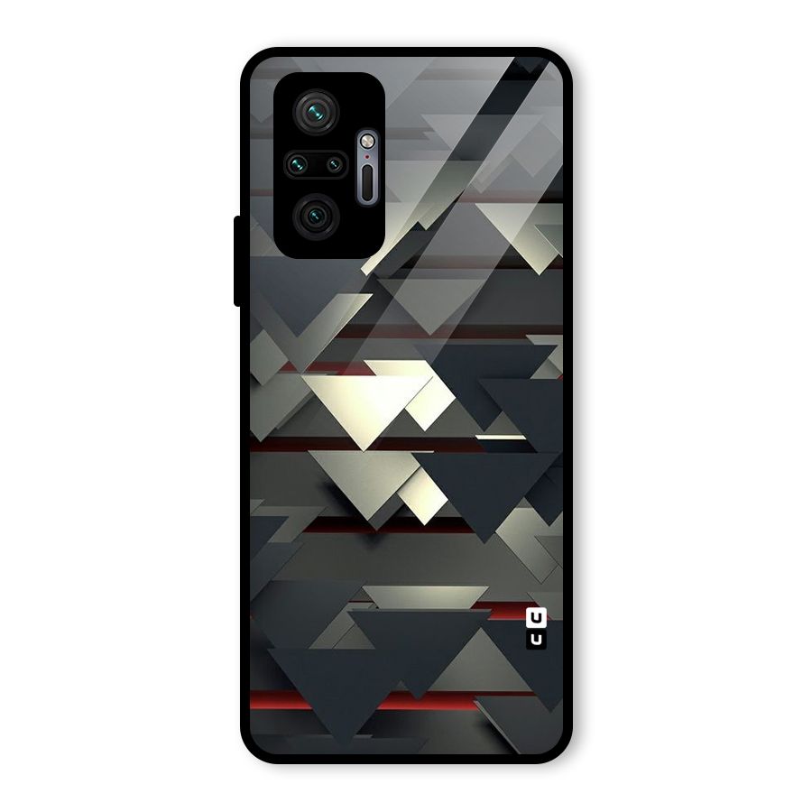 Classic Triangles Design Glass Back Case for Redmi Note 10 Pro