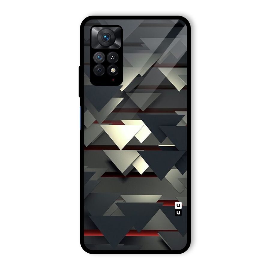 Classic Triangles Design Glass Back Case for Redmi Note 11 Pro