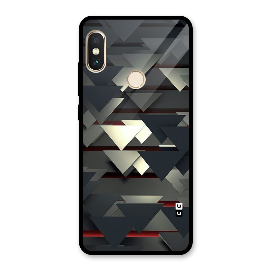 Classic Triangles Design Glass Back Case for Redmi Note 5 Pro