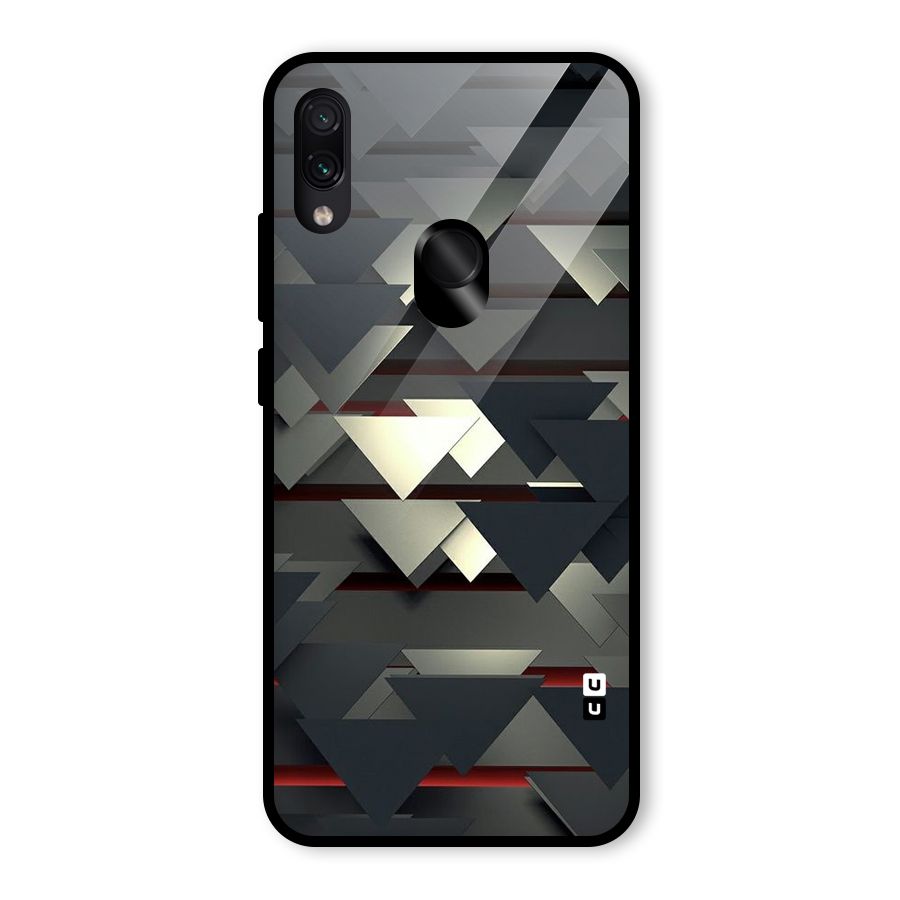 Classic Triangles Design Glass Back Case for Redmi Note 7