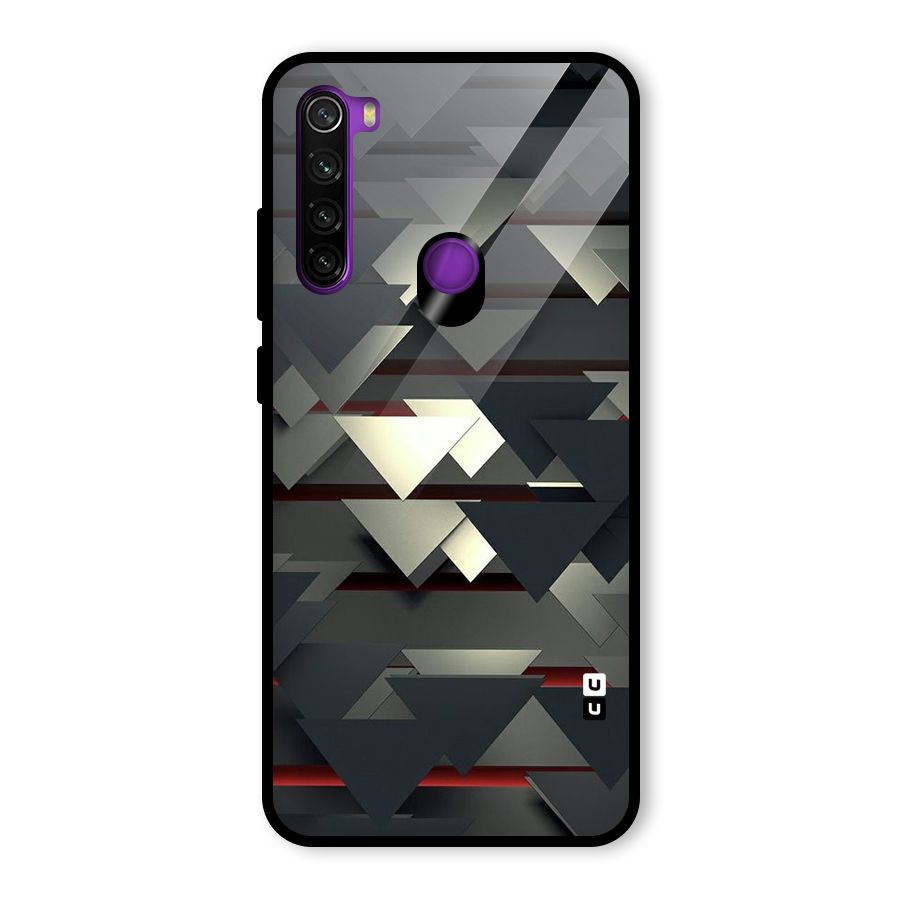 Classic Triangles Design Glass Back Case for Redmi Note 8