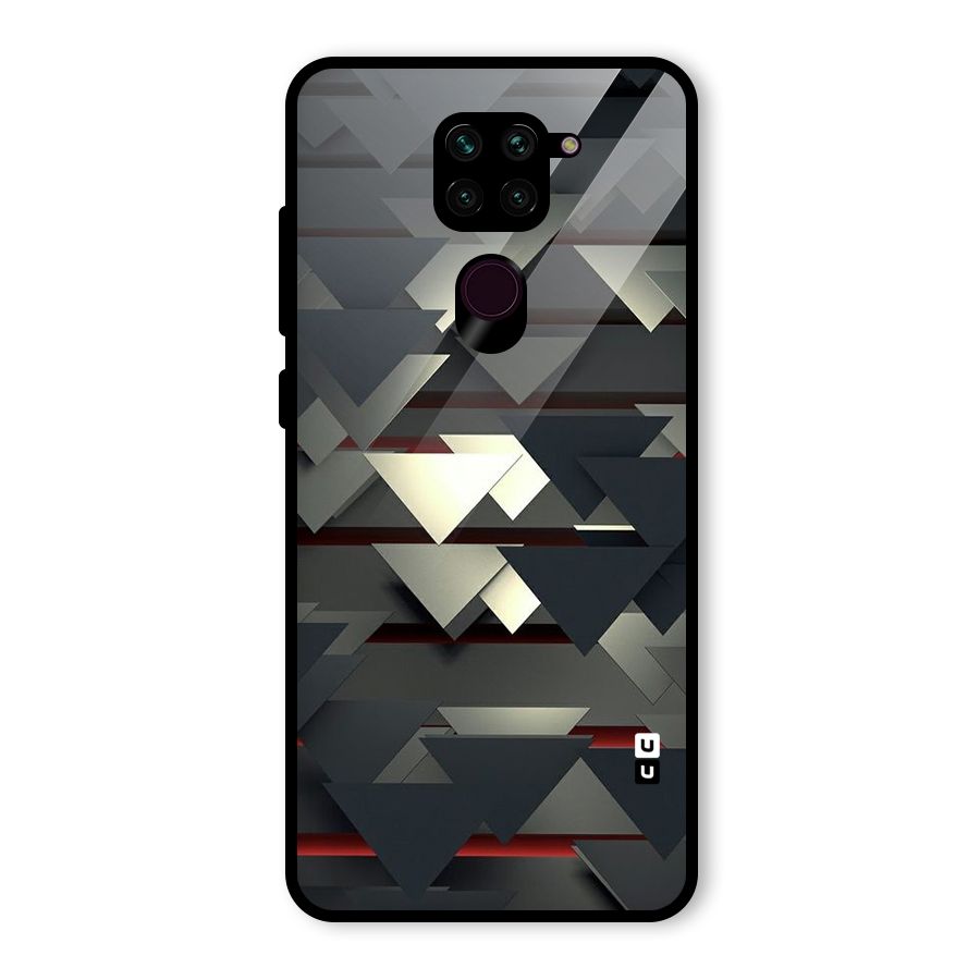 Classic Triangles Design Glass Back Case for Redmi Note 9