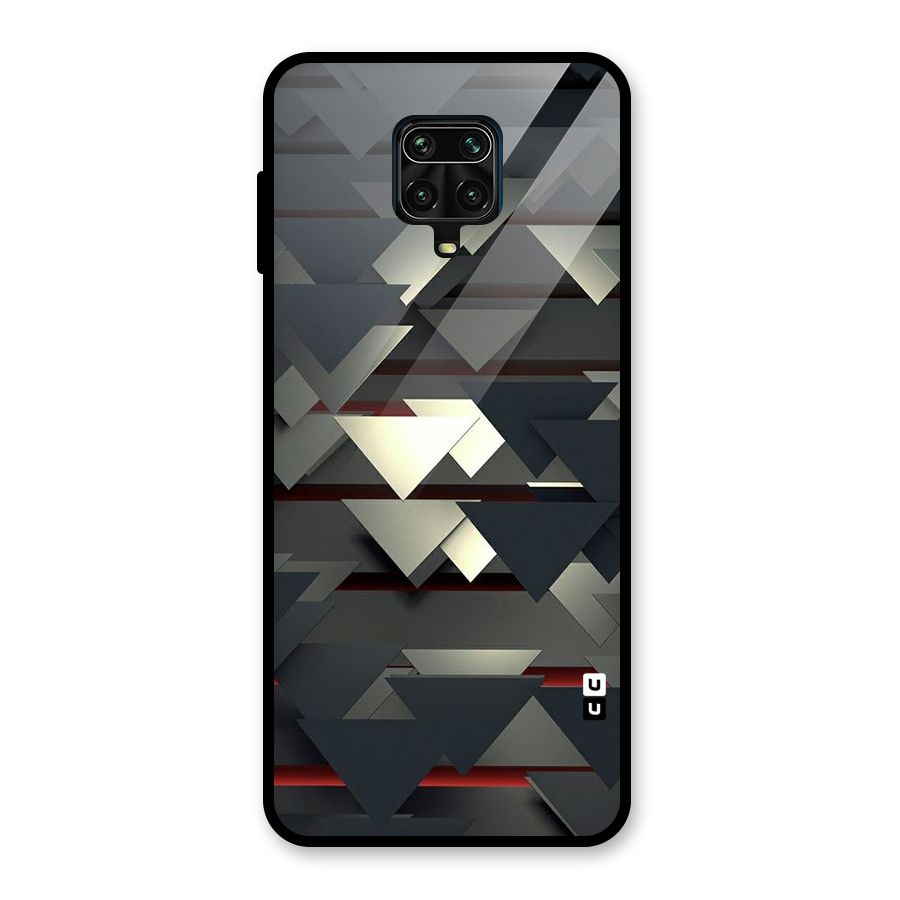 Classic Triangles Design Glass Back Case for Redmi Note 9 Pro