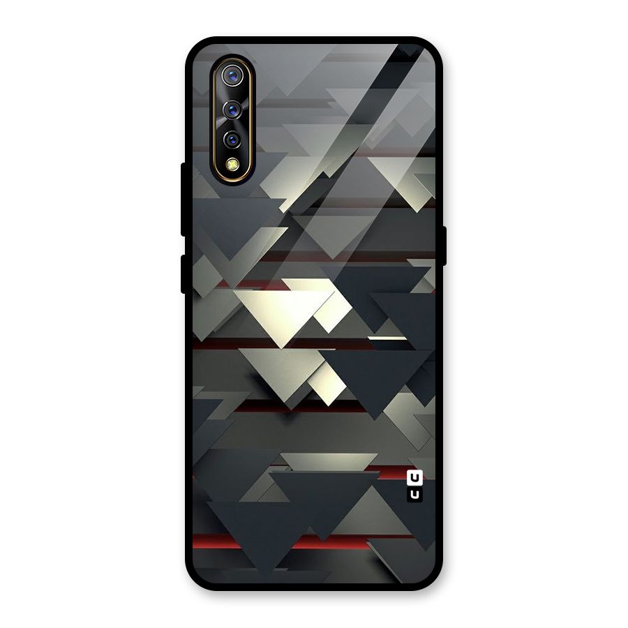 Classic Triangles Design Glass Back Case for Vivo S1