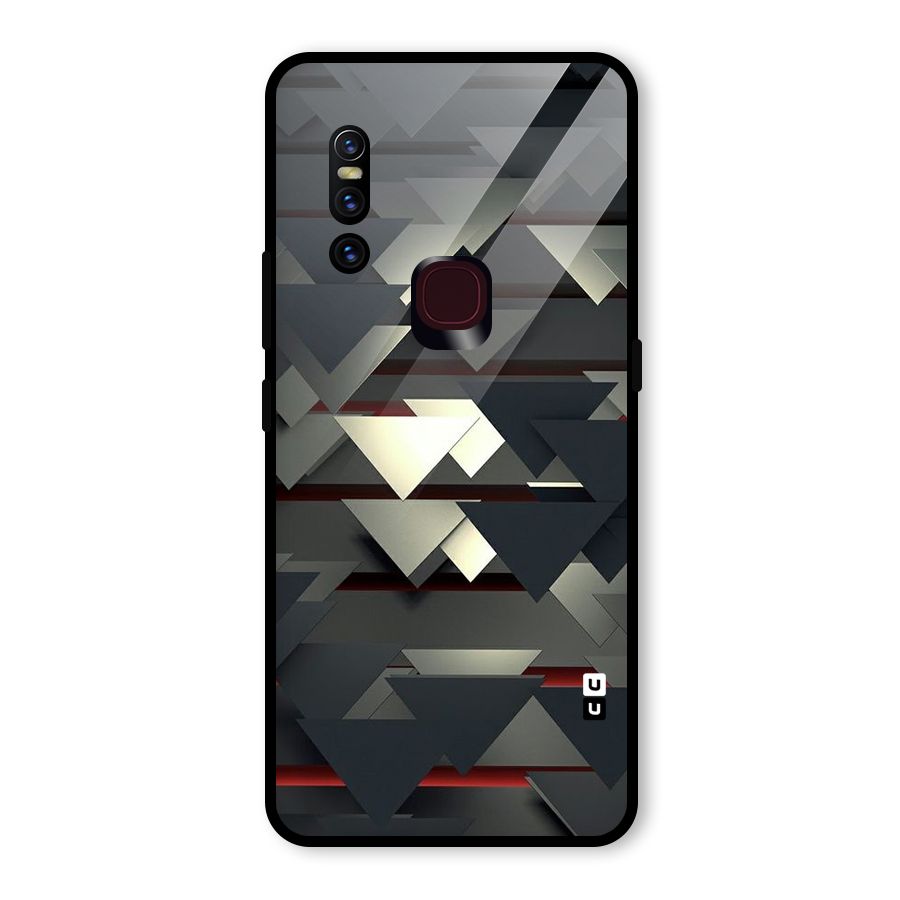 Classic Triangles Design Glass Back Case for Vivo V15