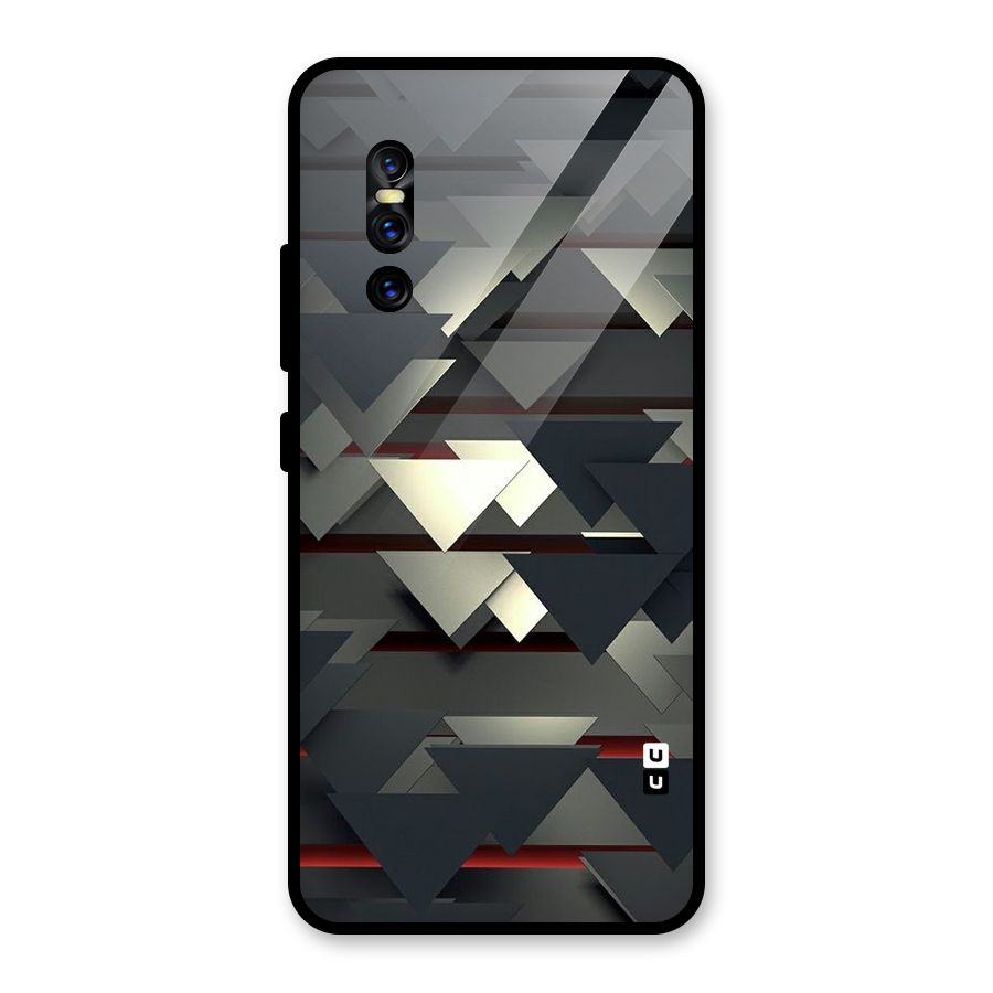 Classic Triangles Design Glass Back Case for Vivo V15 Pro