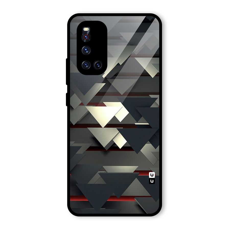 Classic Triangles Design Glass Back Case for Vivo V19