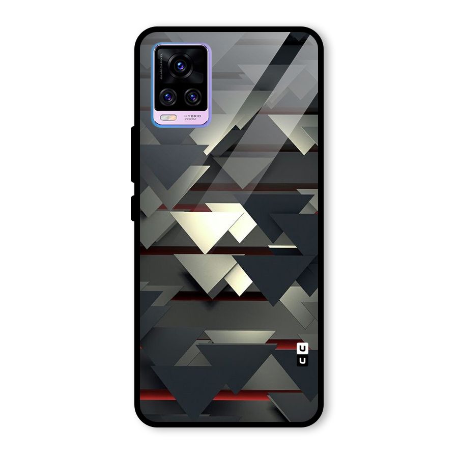 Classic Triangles Design Glass Back Case for Vivo V20 Pro