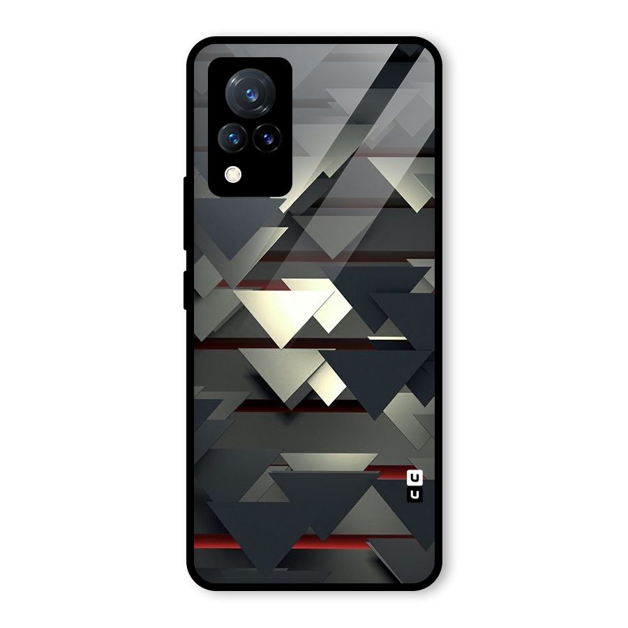 Classic Triangles Design Glass Back Case for Vivo V21 5G