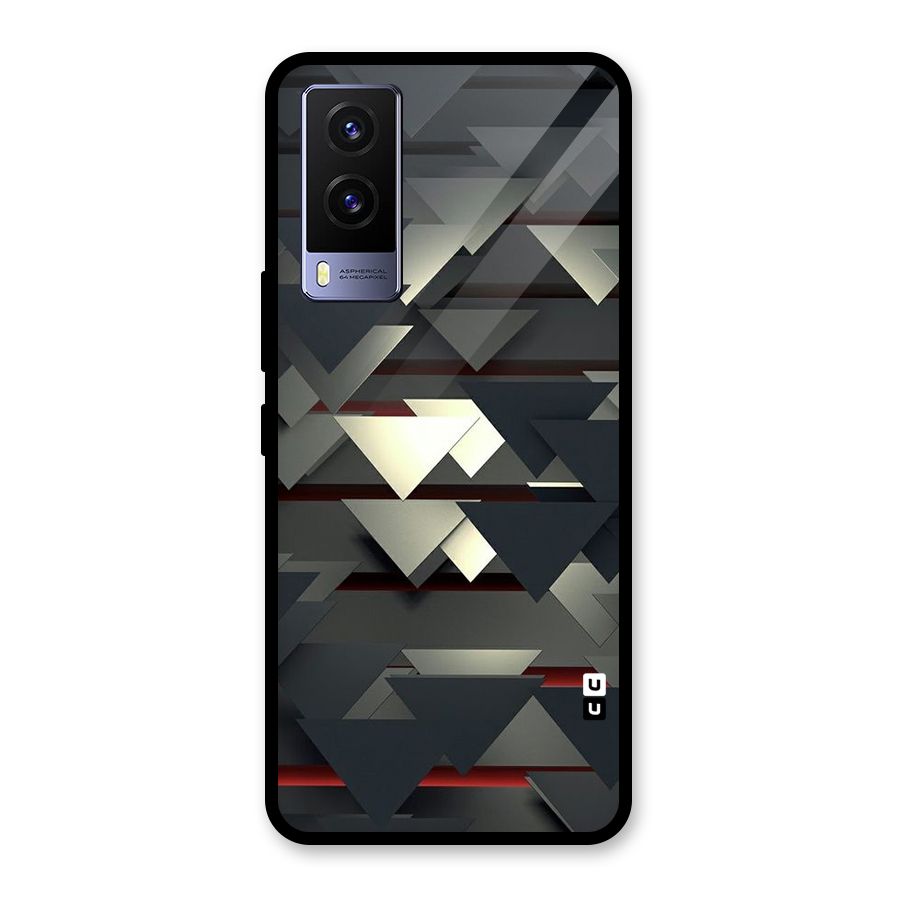 Classic Triangles Design Glass Back Case for Vivo V21e 5G