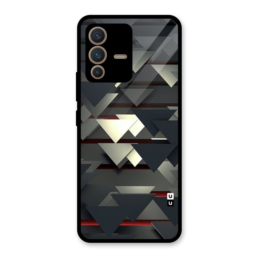 Classic Triangles Design Glass Back Case for Vivo V23 5G