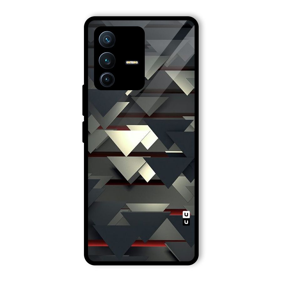 Classic Triangles Design Glass Back Case for Vivo V23 Pro