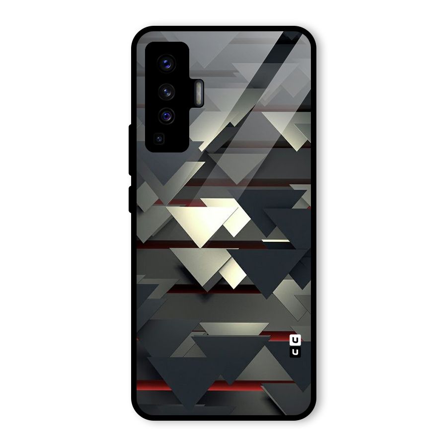 Classic Triangles Design Glass Back Case for Vivo X50