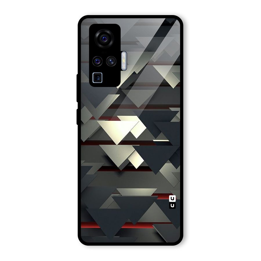 Classic Triangles Design Glass Back Case for Vivo X50 Pro