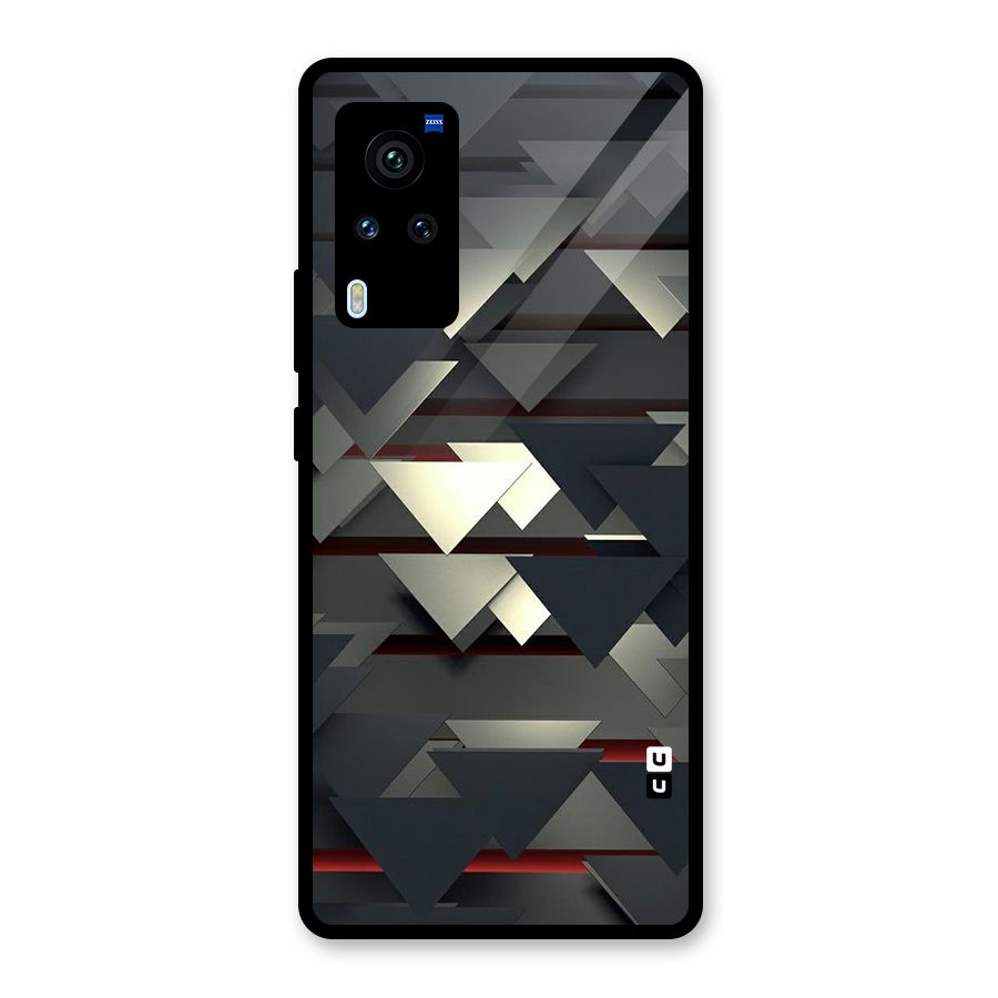 Classic Triangles Design Glass Back Case for Vivo X60 Pro
