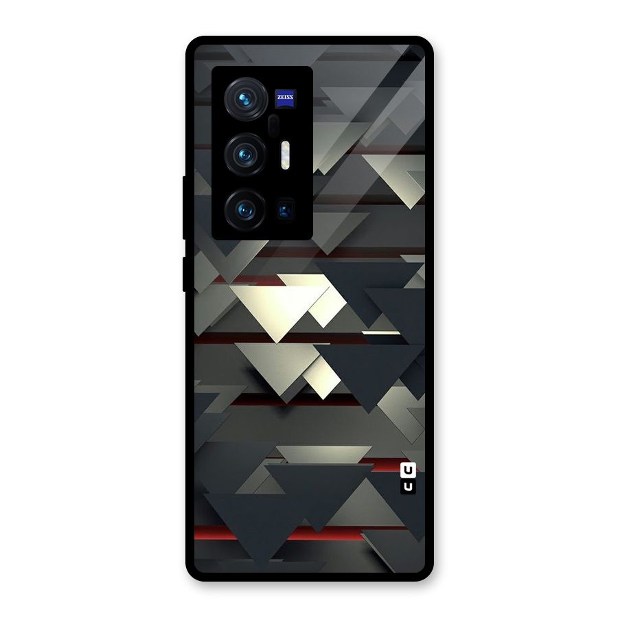 Classic Triangles Design Glass Back Case for Vivo X70 Pro Plus
