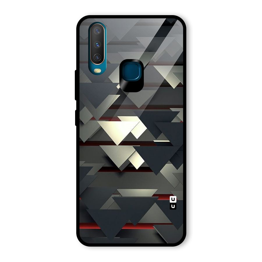 Classic Triangles Design Glass Back Case for Vivo Y15