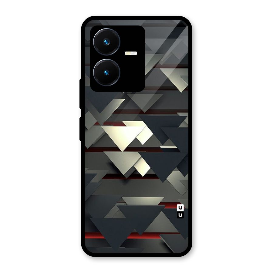 Classic Triangles Design Glass Back Case for Vivo Y22