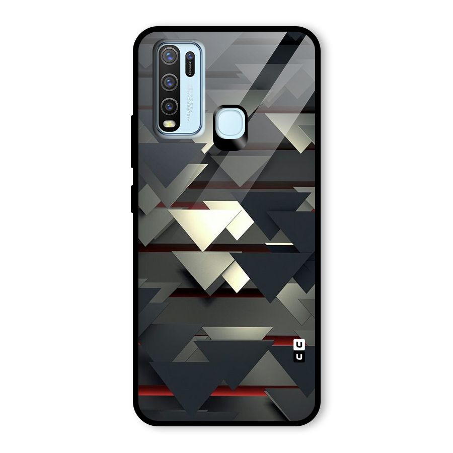 Classic Triangles Design Glass Back Case for Vivo Y30
