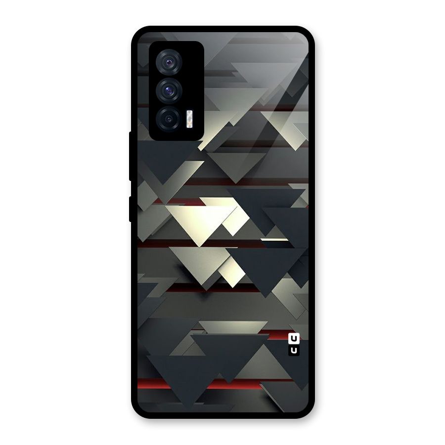 Classic Triangles Design Glass Back Case for Vivo iQOO 7 5G
