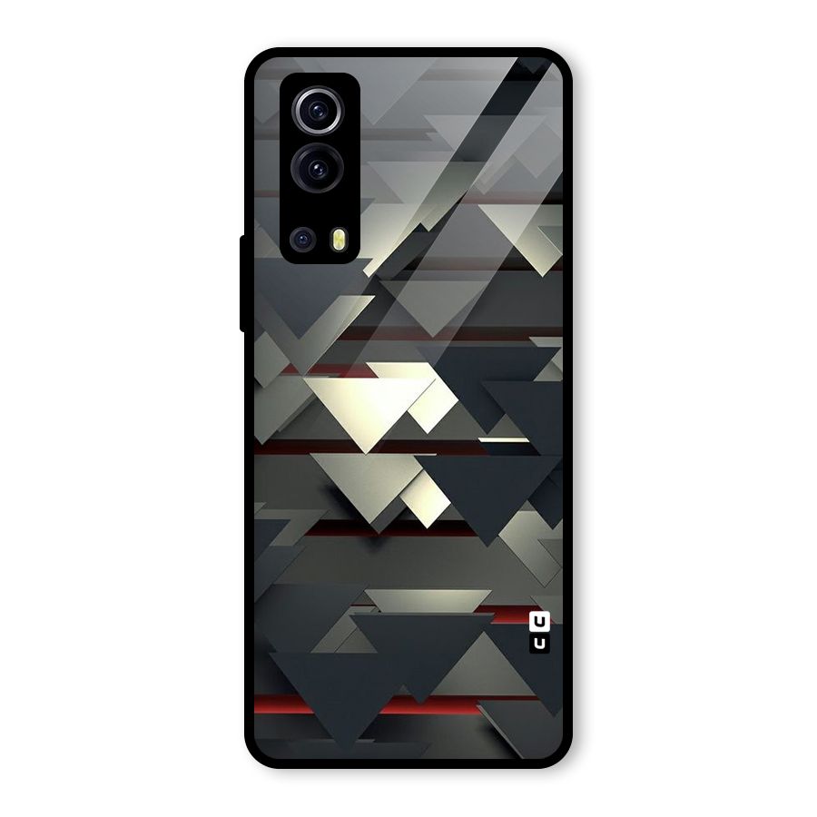 Classic Triangles Design Glass Back Case for Vivo iQOO Z3