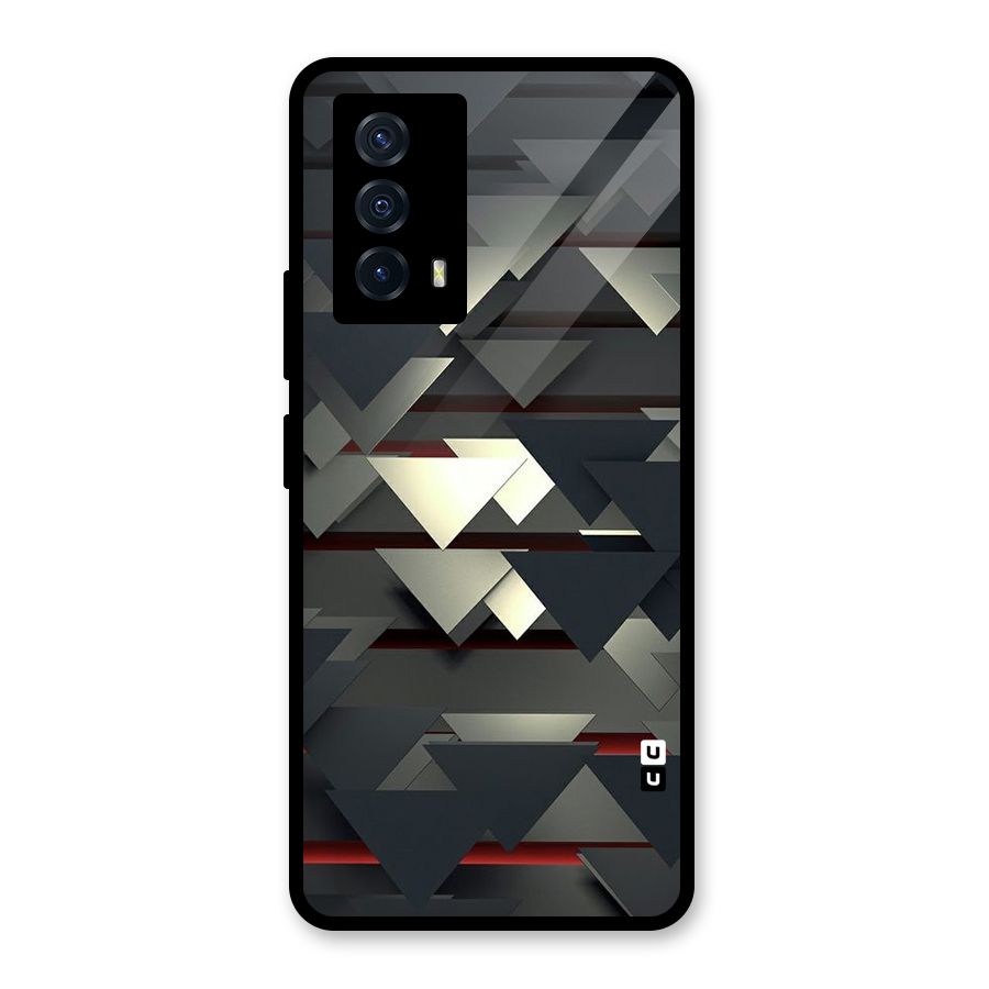 Classic Triangles Design Glass Back Case for Vivo iQOO Z5