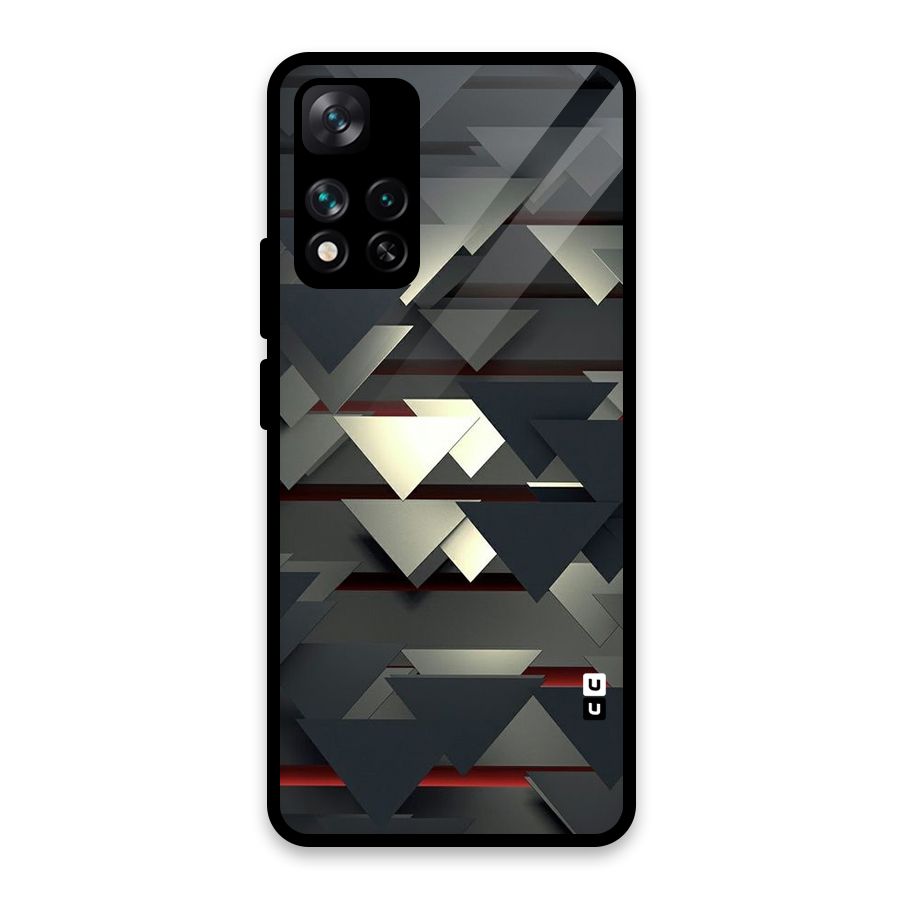 Classic Triangles Design Glass Back Case for Xiaomi 11i HyperCharge 5G