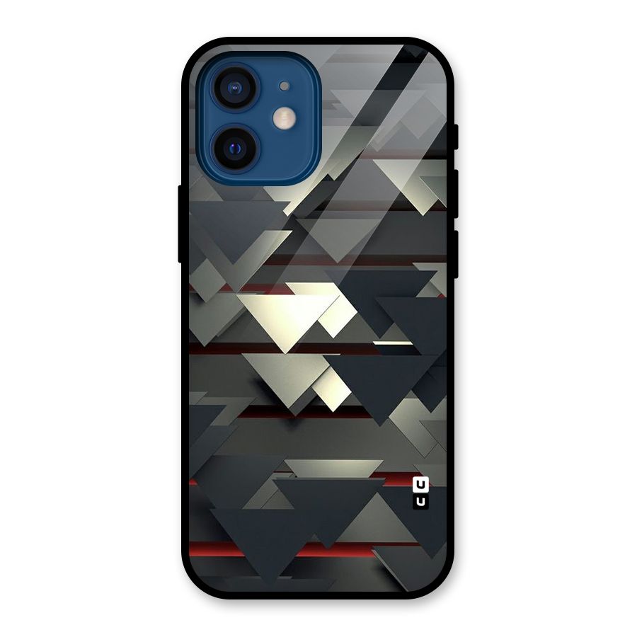 Classic Triangles Design Glass Back Case for iPhone 12 Mini