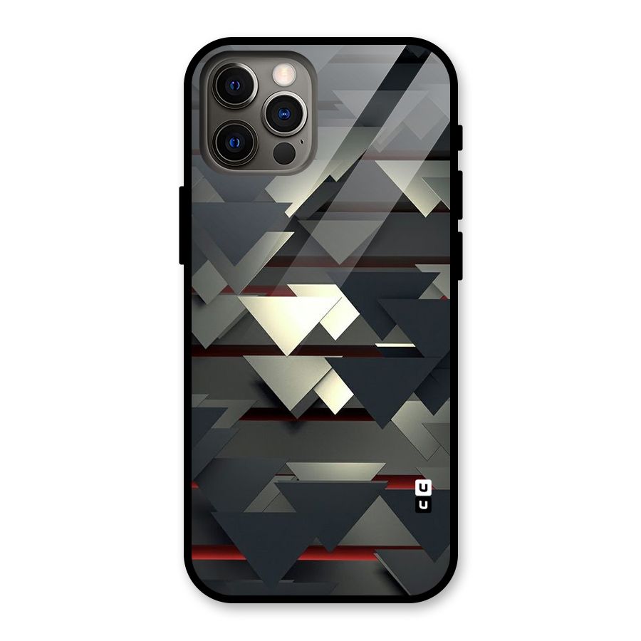 Classic Triangles Design Glass Back Case for iPhone 12 Pro
