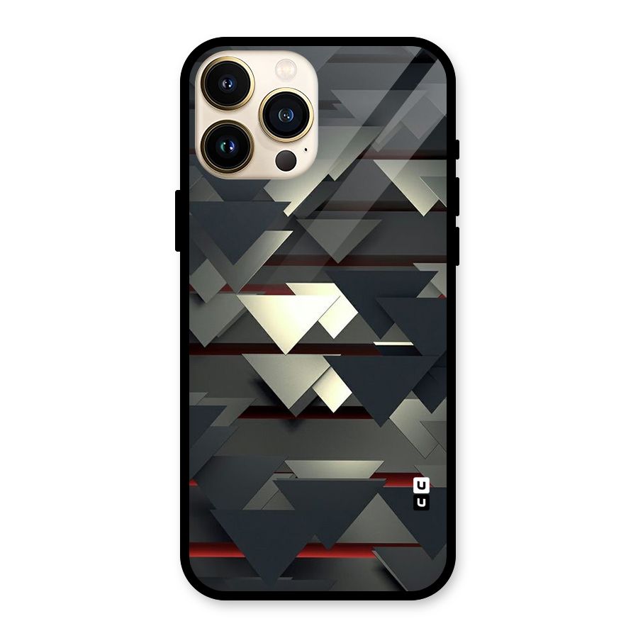 Classic Triangles Design Glass Back Case for iPhone 13 Pro Max