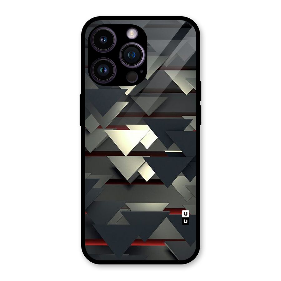 Classic Triangles Design Glass Back Case for iPhone 14 Pro Max