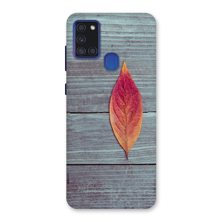 Classic Wood Leaf Back Case for Galaxy A21s