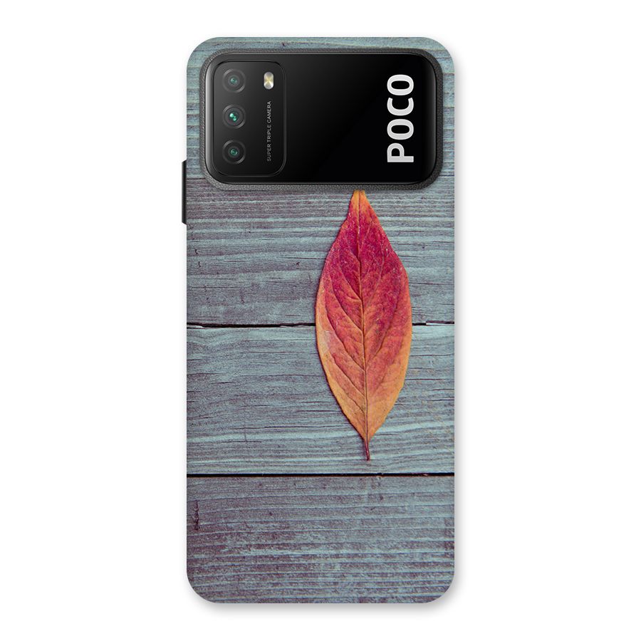 Classic Wood Leaf Back Case for Poco M3