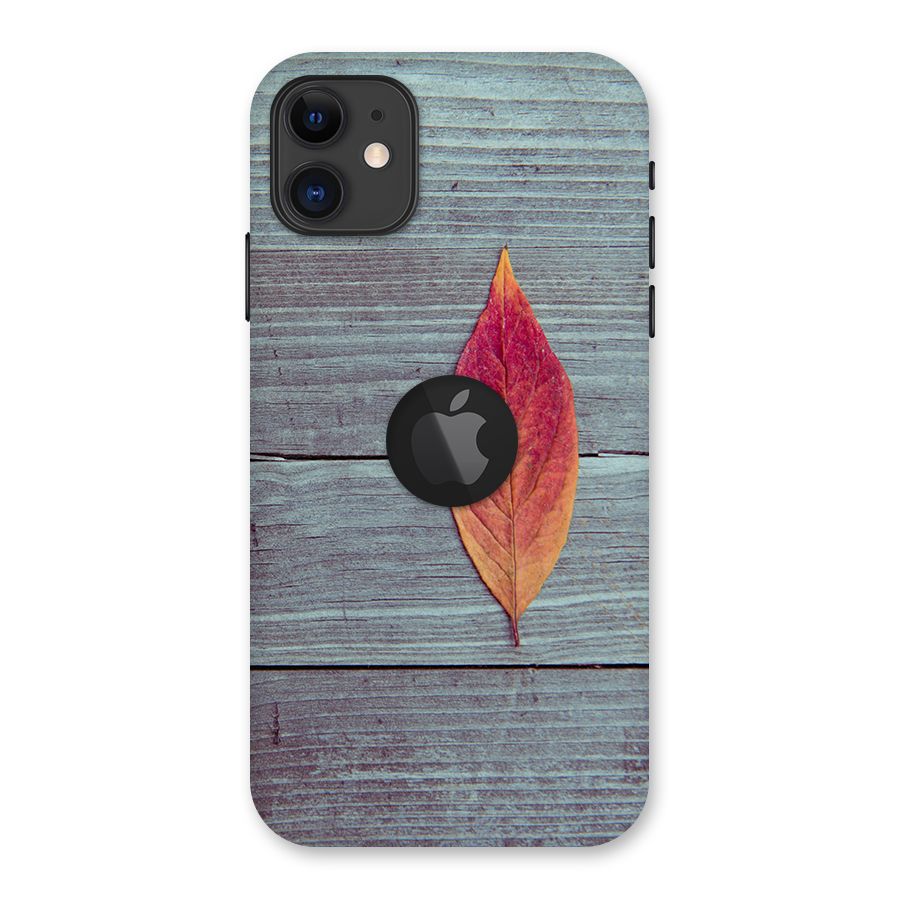 Classic Wood Leaf Back Case for iPhone 11 Logo Cut