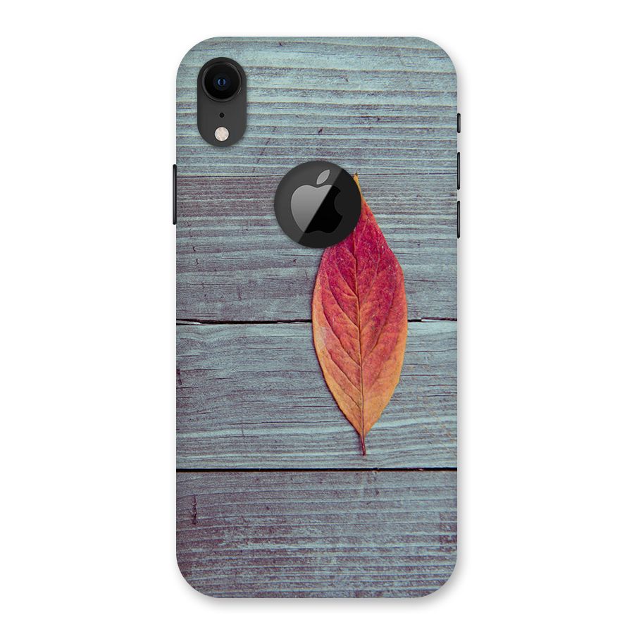 Classic Wood Leaf Back Case for iPhone XR Logo Cut