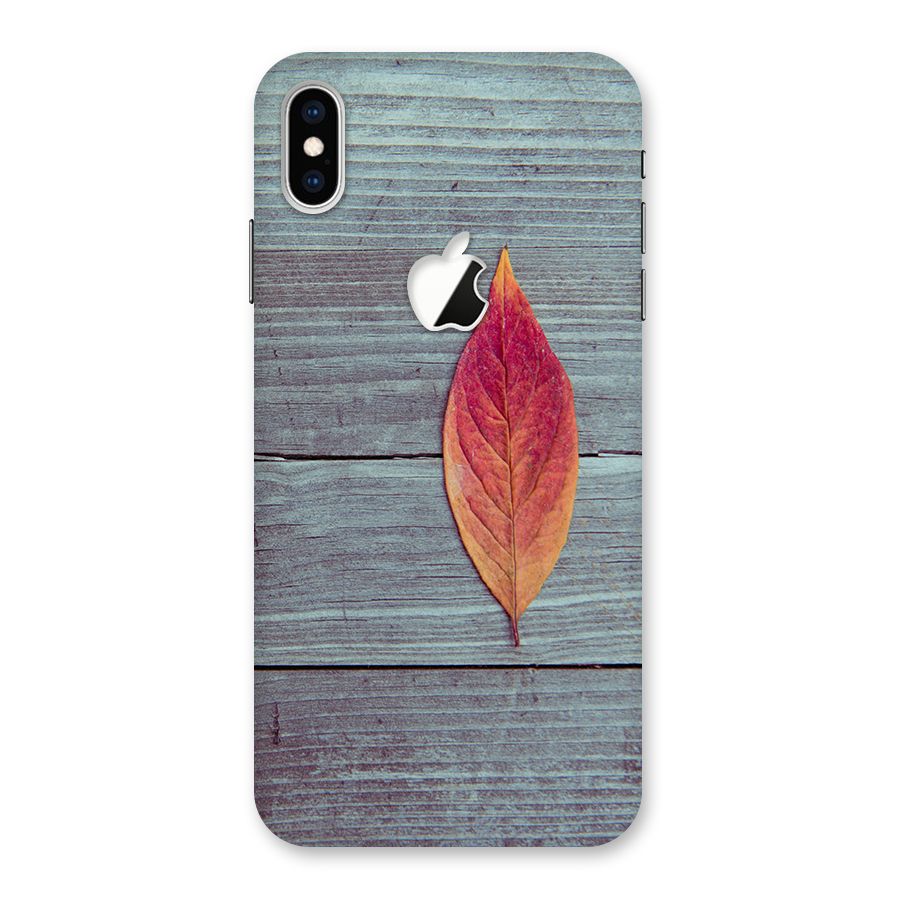 Classic Wood Leaf Back Case for iPhone XS Max Apple Cut