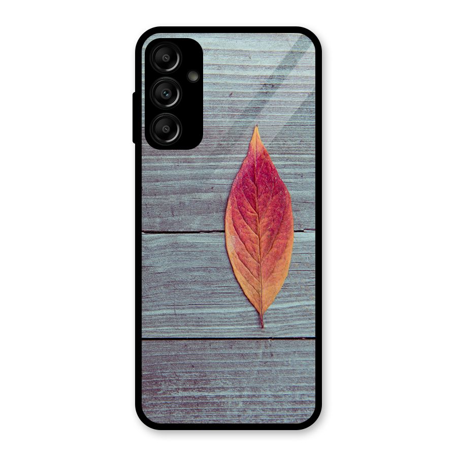 Classic Wood Leaf Glass Back Case for Galaxy A14 5G