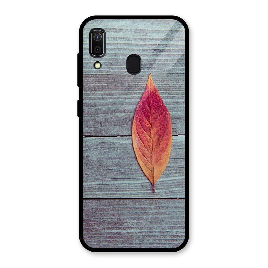 Classic Wood Leaf Glass Back Case for Galaxy A30