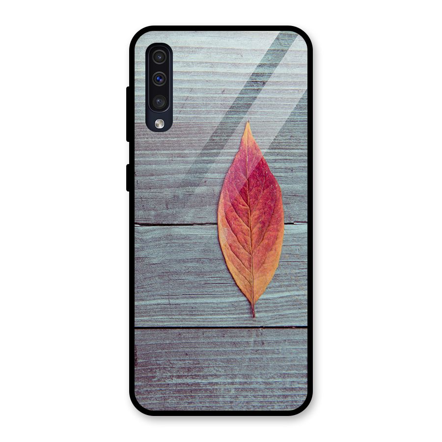 Classic Wood Leaf Glass Back Case for Galaxy A30s