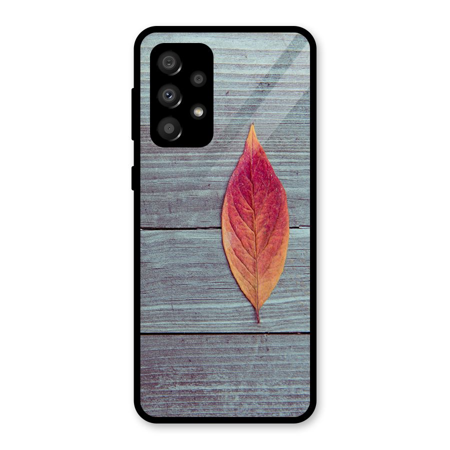 Classic Wood Leaf Glass Back Case for Galaxy A32