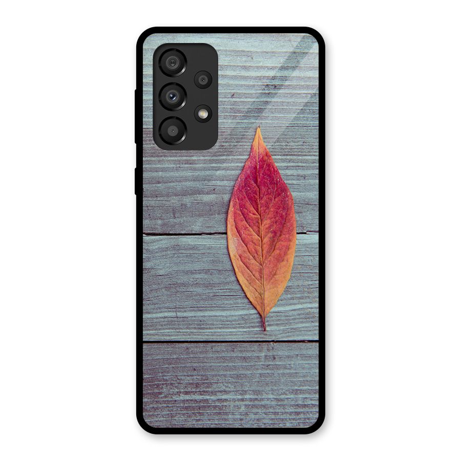 Classic Wood Leaf Glass Back Case for Galaxy A33 5G