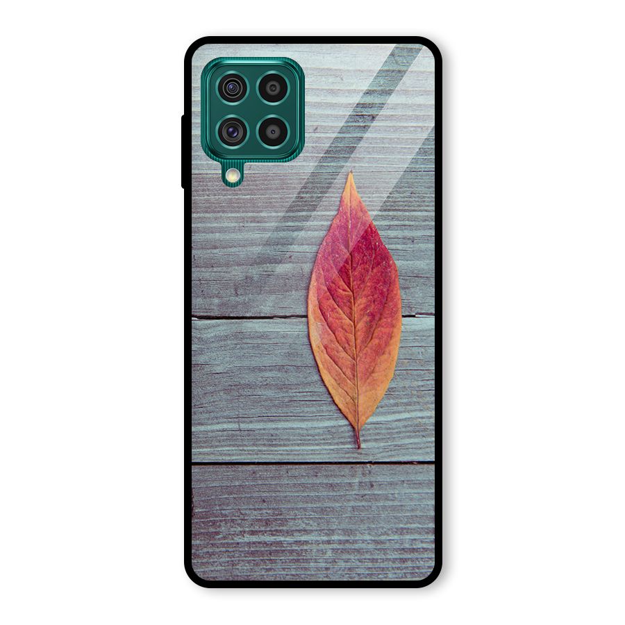 Classic Wood Leaf Glass Back Case for Galaxy F62