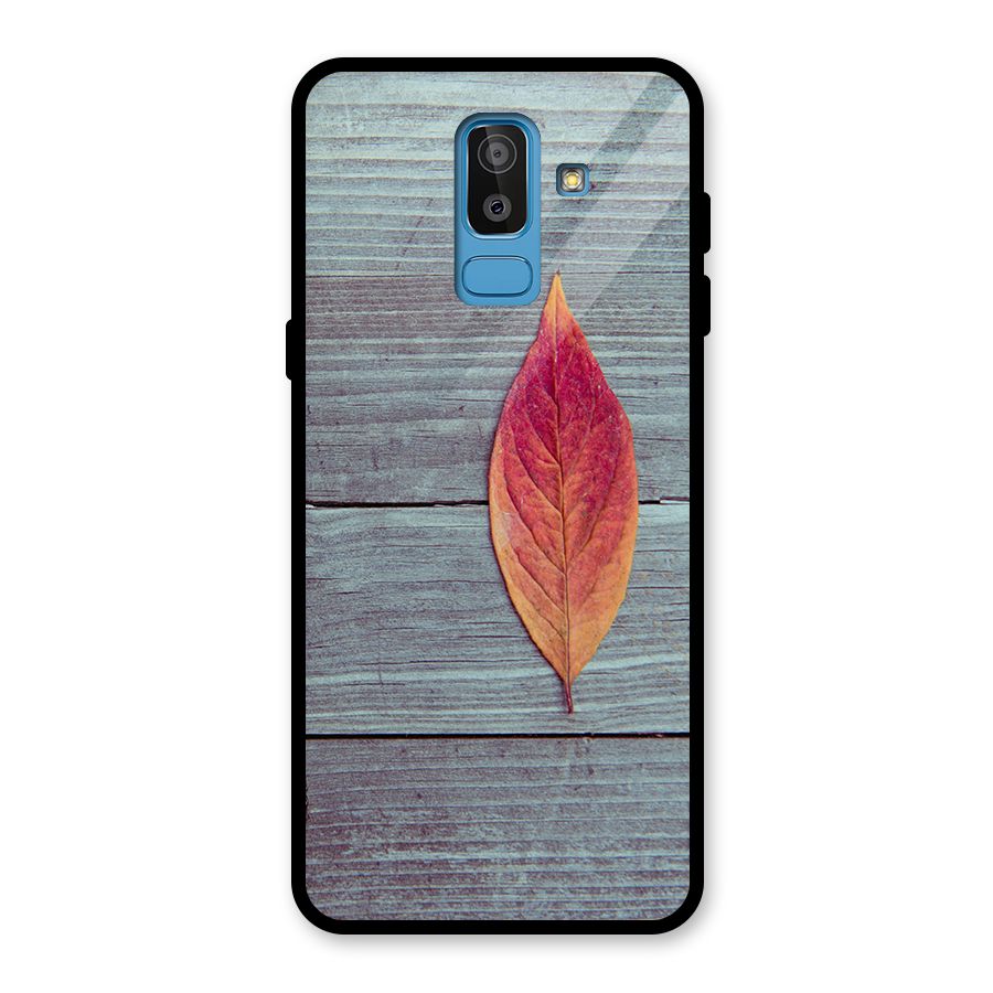 Classic Wood Leaf Glass Back Case for Galaxy J8