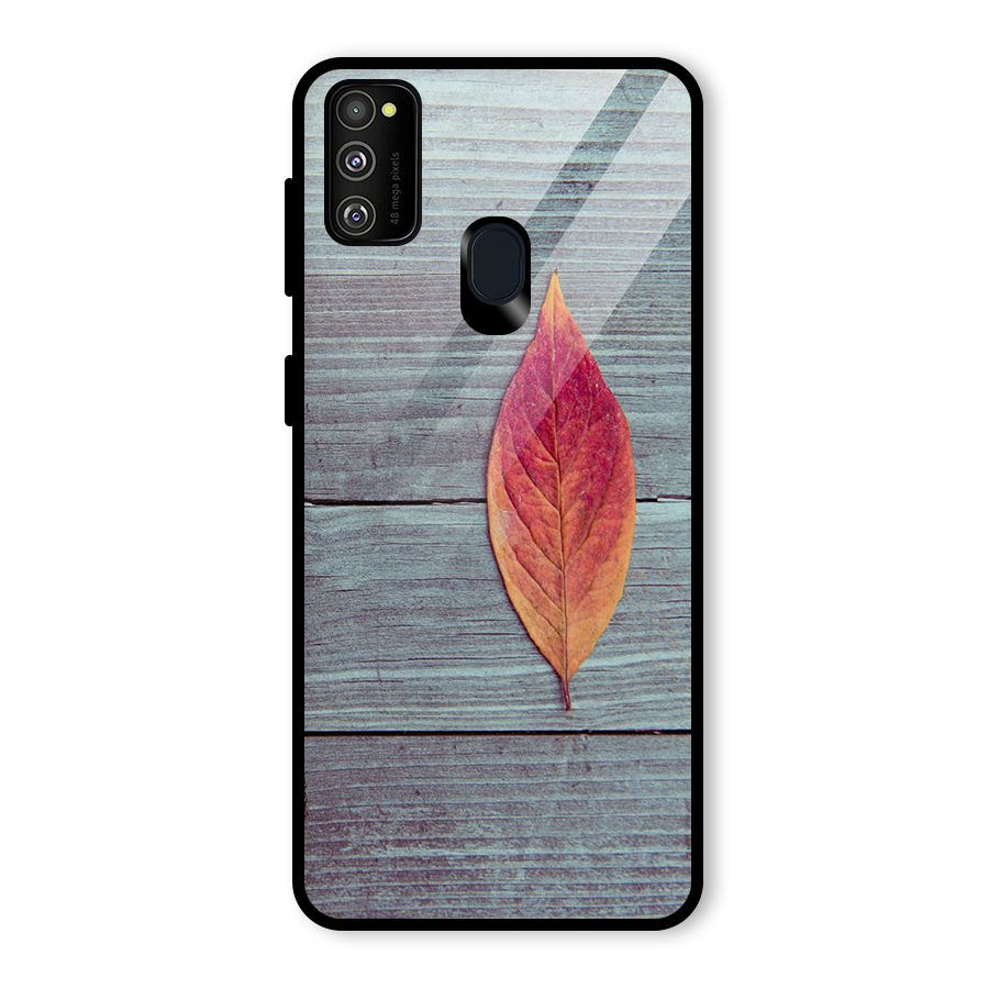 Classic Wood Leaf Glass Back Case for Galaxy M30s