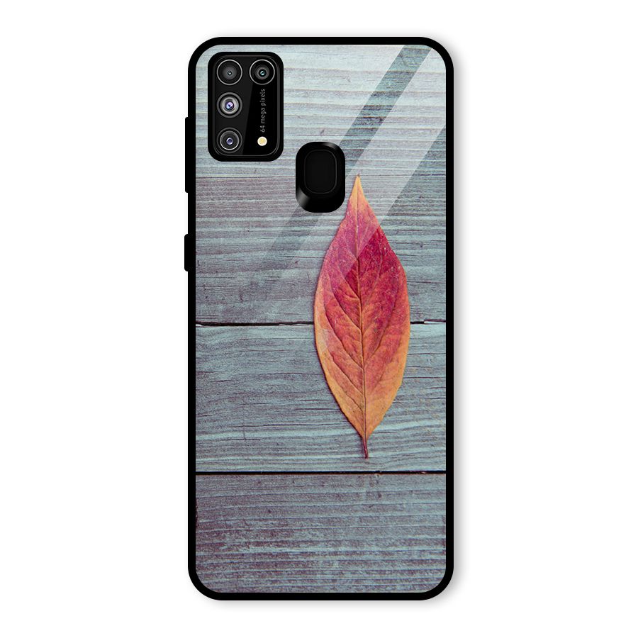 Classic Wood Leaf Glass Back Case for Galaxy M31