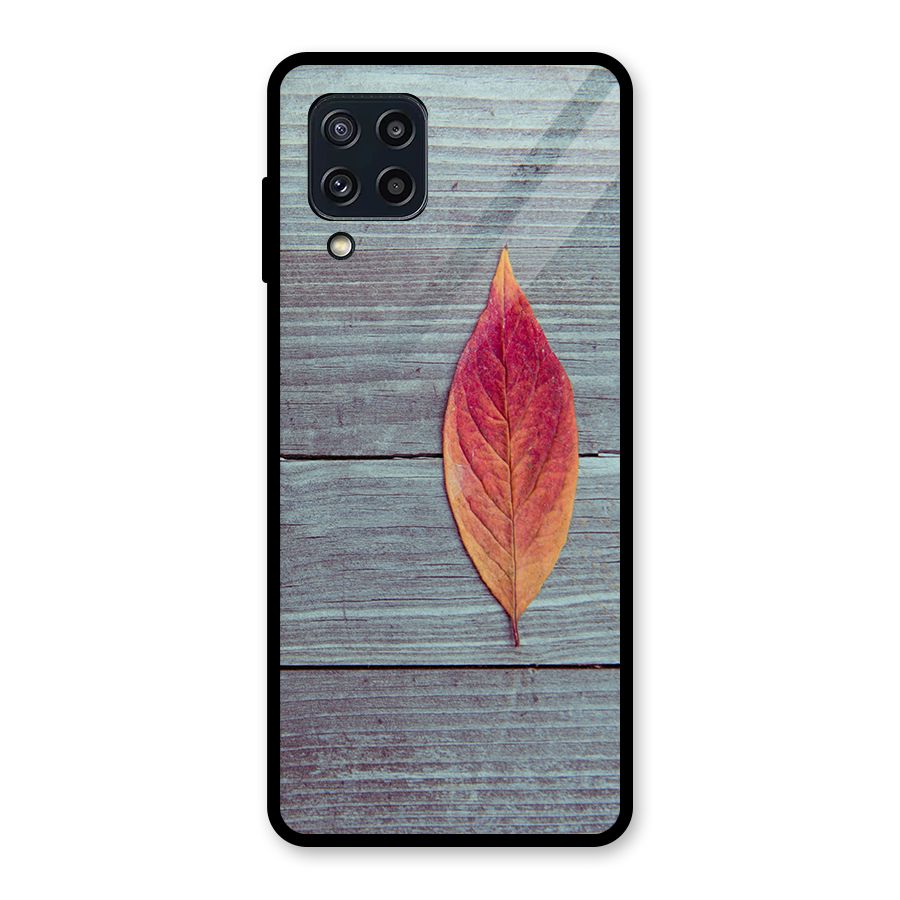 Classic Wood Leaf Glass Back Case for Galaxy M32